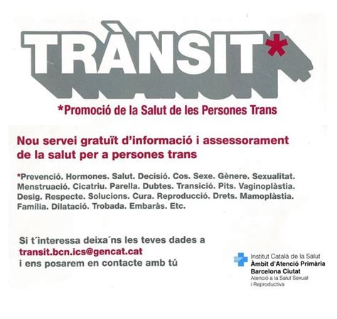 Trànsit: Servicio de promoción de la salut de las personas Trans ...